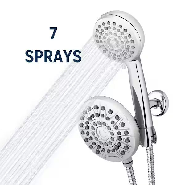 Dual Shower Head Set with 8 Spray Patterns – Wall-Mount and Handheld Shower Head, 1.8 GPM, 6.25 in. in Chrome