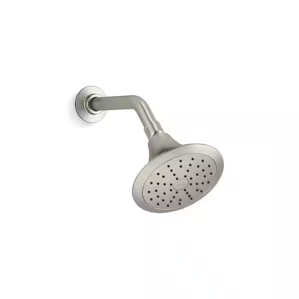 Forte 5.5 in. Single Wall Mount Shower Head with 1-Spray Pattern in Vibrant Brushed Nickel