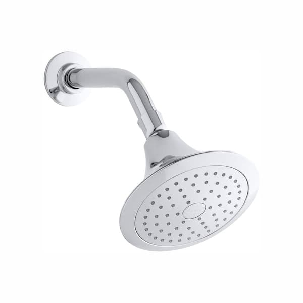 KOHLER Forte 5.5-inch Polished Chrome Wall-Mounted Shower Head with Single Spray Mode