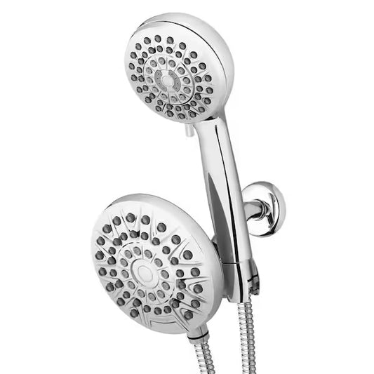 Dual Shower Head Set with 8 Spray Patterns – Wall-Mount and Handheld Shower Head, 1.8 GPM, 6.25 in. in Chrome